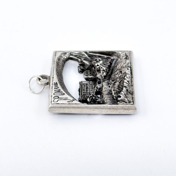 Vintage Sterling Silver 925 Spokane Scenic Pendant - Picture 3 of 6